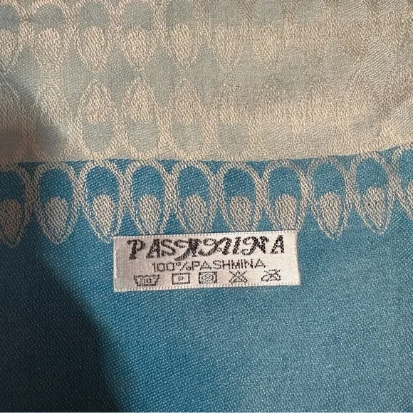 Blue and Pink Pashmina Scarf - Picture 2 of 6